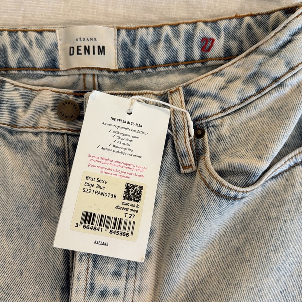 SEZANE Le Brut Denim Jeans in Edge Blue sz 27 NWT & SOLD OUT ONLINE - Picture 7 of 12